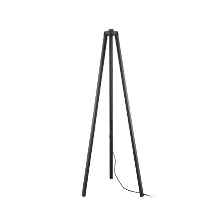 TRIPOD 203-0258 Μοντέρνο Επιδαπέδιο Φωτιστικό Μονόφωτο 1 x E27 IP20 Μαύρο Ξύλο - Μ38 x Π38 x Υ120cm