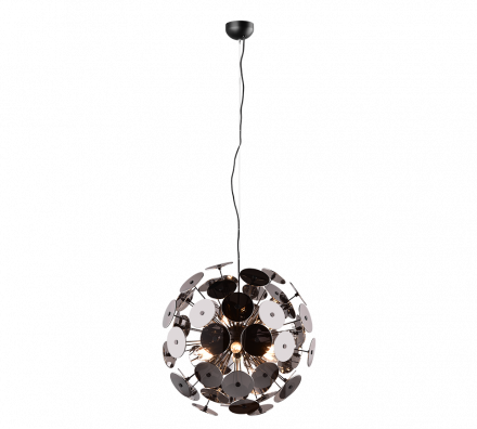 Trio Lighting Κρεμαστό Φωτιστικό 6xE14 DISCALGO Μαύρο Ματ-Chrome Μέταλλο