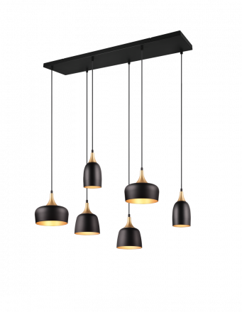 Trio Lighting Κρεμαστό Φωτιστικό CHIRAZ LED 6xE14 Μέταλλο Μαύρο/Χρυσό
