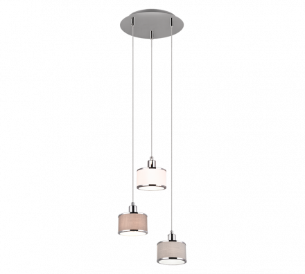 Trio Lighting Κρεμαστό Φωτιστικό LED 3xE14 KAPRUN Χρώμιο/Γκρι