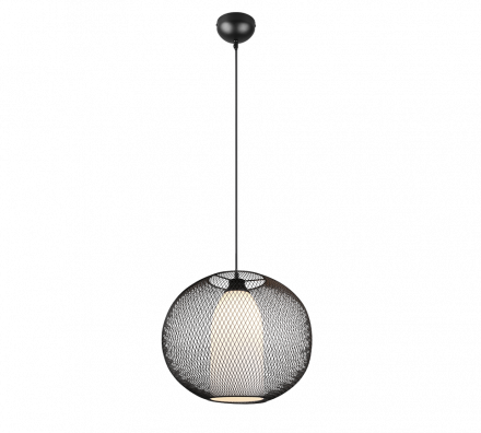 Trio Lighting Κρεμαστό Φωτιστικό 1xE27 FILO Μαύρο Ματ-Λευκό Μέταλλο-Γυαλί