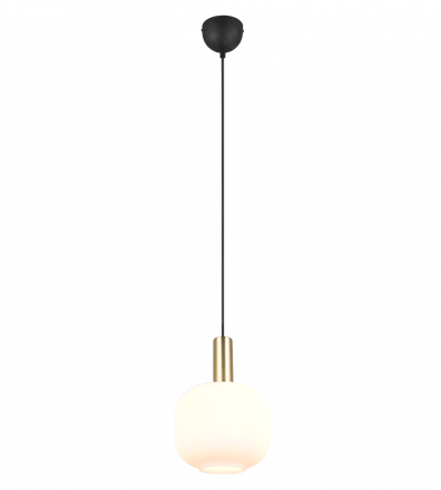 Trio Lighting Κρεμαστό Φωτιστικό 1xE27 DIVA Μέταλλο/Γυαλί Brass/Λευκό