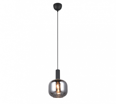 Trio Lighting Κρεμαστό Φωτιστικό 1xE27 DIVA Μέταλλο/Γυαλί Μαύρο Ματ/Smoke