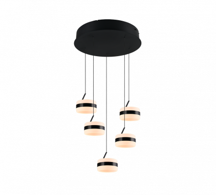 Trio Lighting Κρεμαστό Φωτιστικό LED 5x8W CCT DIOS Μαύρο