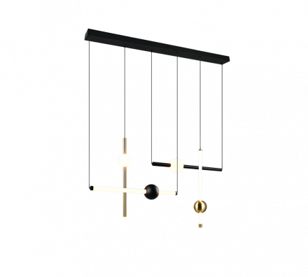 Trio Lighting Κρεμαστό Φωτιστικό LED 21W CCT MELITA Μέταλλο Μαύρο-Χρυσό