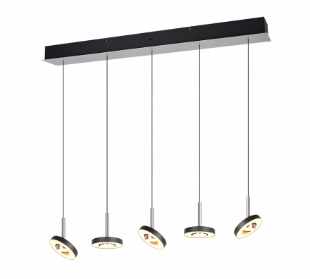 Trio Lighting Κρεμαστό Φωτιστικό LED 5x8W CCT GUANO Nickel Mat