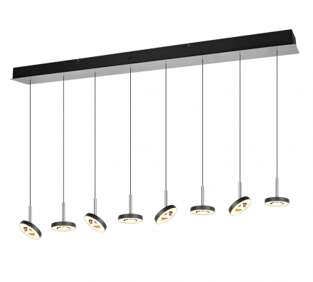 Trio Lighting Κρεμαστό Φωτιστικό LED 8x8W CCT GUANO Nickel Mat