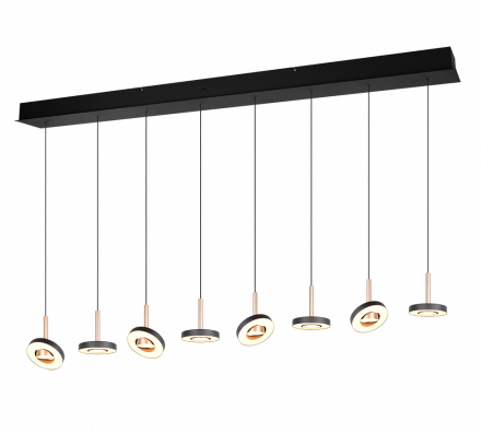 Trio Lighting Κρεμαστό Φωτιστικό LED 8x8W CCT GUANO Coffee