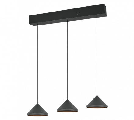 Trio Lighting Κρεμαστό Φωτιστικό LED 3x5W CCT LAGUNA Μαύρο Ματ