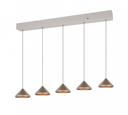 Trio Lighting Κρεμαστό Φωτιστικό LED 5x5W CCT LAGUNA Coffee