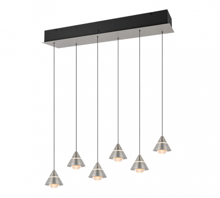 Trio Lighting Κρεμαστό Φωτιστικό LED 6x7W CCT ROMEO Nickel Mat