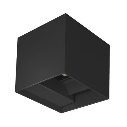 ARTE ILLUMINA Απλίκα Τοίχου Αλουμινίου CUBE Μαύρη 10w 3CCT 100x100x100 mm ME GLASS DIFUSER
