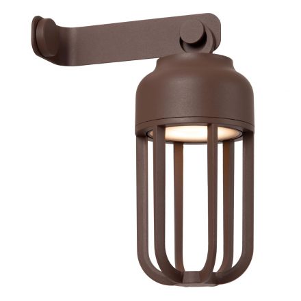 Επίτοιχο Φωτιστικό Επαναφορτιζόμενο LED Dim CCT 5W 2700K/4000K WELLS Ø10cm IP54 Καφέ Σκουριά Essential