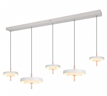 Trio Lighting Κρεμαστό Φωτιστικό LED 50W CCT KEATON Λευκό-Χρυσό