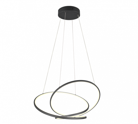 Trio Lighting Κρεμαστό Φωτιστικό LED 52W DARVIN Μαύρο Ματ Μέταλλο