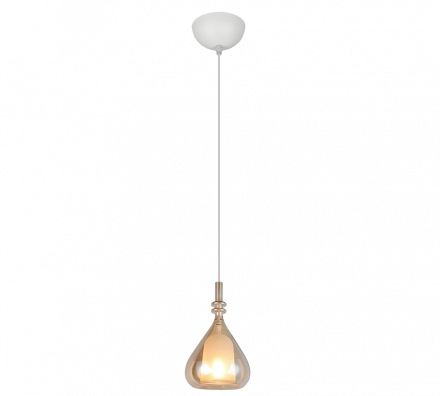 Trio Lighting Κρεμαστό Φωτιστικό 1xE14 ALDEA Μέταλλο-Γυαλί Λευκό Ματ-Amber