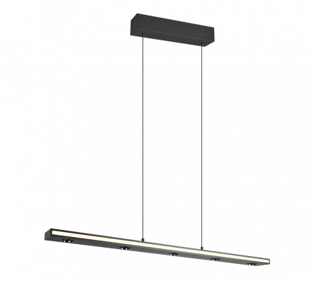 Trio Lighting Κρεμαστό Φωτιστικό LED 7x4.5W+10W GRAHAM Μαύρο Mat Μέταλλο