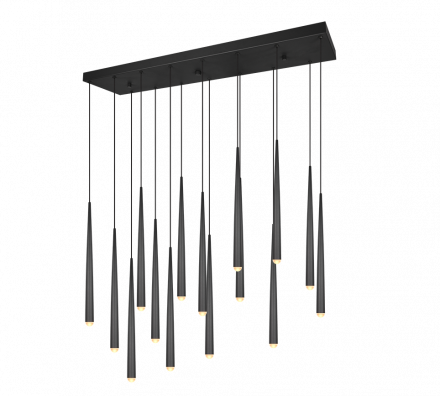 Trio Lighting Κρεμαστό Φωτιστικό LED 15x3.8W CCT CALA Μαύρο Ματ