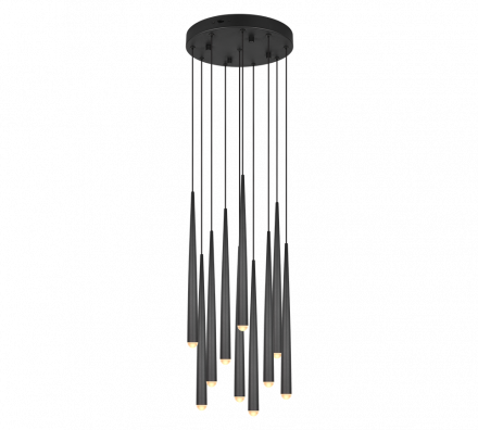 Trio Lighting Κρεμαστό Φωτιστικό LED 10x3.8W CCT CALA Μαύρο Ματ