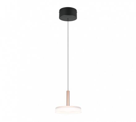 Trio Lighting Κρεμαστό Μονόφωτο LED 10W CELESTE Coffee Μέταλλο/Γυαλί Λευκό