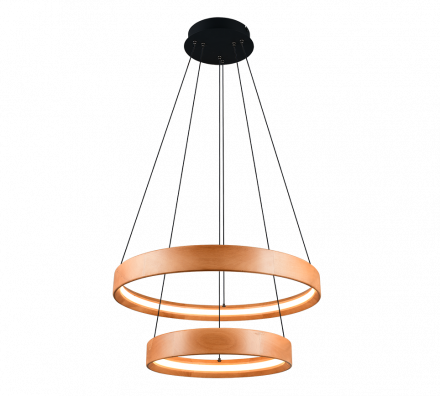 Trio Lighting Κρεμαστό Φωτιστικό LED 37W LYNWOOD Ξύλο 60cm