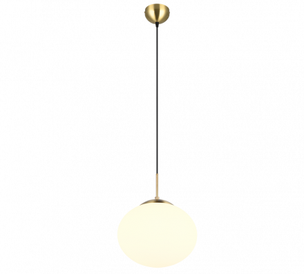 Trio Lighting Κρεμαστό Μονόφωτο 1xE27 FOMENTO Brass-Λευκό Μέταλλο-Γυαλί 30cm