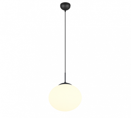 Trio Lighting Κρεμαστό Μονόφωτο 1xE27 FOMENTO Μαύρο Ματ-Λευκό Μέταλλο-Γυαλί 30cm