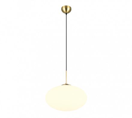 Trio Lighting Κρεμαστό Μονόφωτο 1xE27 FOMENTO Brass-Λευκό Μέταλλο-Γυαλί 40cm