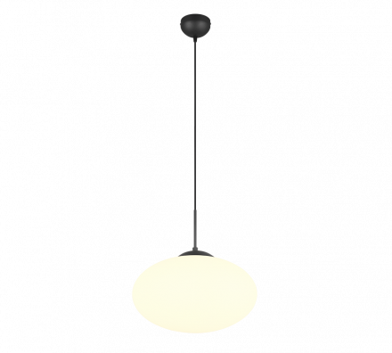 Trio Lighting Κρεμαστό Μονόφωτο 1xE27 FOMENTO Μαύρο Ματ-Λευκό Μέταλλο-Γυαλί 40cm