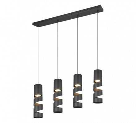 Trio Lighting Κρεμαστό Φωτιστικό 4xGU10 STREAM Μέταλλο Μαύρο Ματ