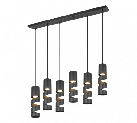 Trio Lighting Κρεμαστό Φωτιστικό 6xGU10 STREAM Μέταλλο Μαύρο Ματ
