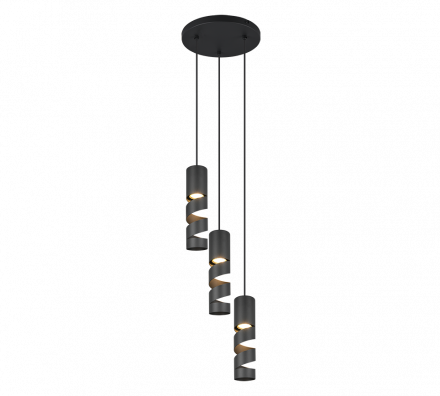 Trio Lighting Κρεμαστό Φωτιστικό 3xGU10 STREAM Μέταλλο Μαύρο Ματ