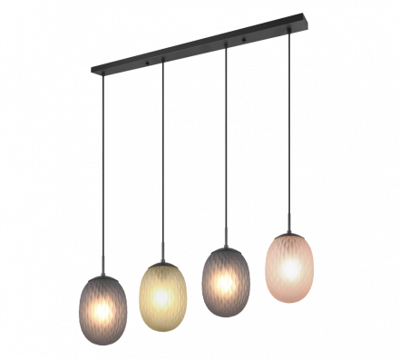 Trio Lighting Κρεμαστό Φωτιστικό 4xE27 FACETTE Μέταλλο/Γυαλί Πολύχρωμο