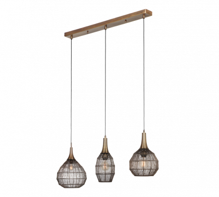 Trio Lighting Κρεμαστό Φωτιστικό 3xE27 SORAYA Μέταλλο Old Brass