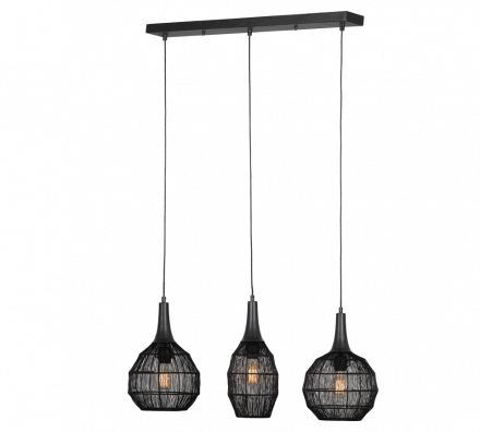 Trio Lighting Κρεμαστό Φωτιστικό 3xE27 SORAYA Μέταλλο Μαύρο Ματ