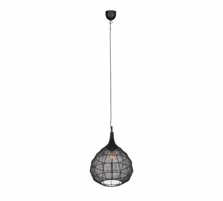 Trio Lighting Κρεμαστό Φωτιστικό 1xE27 SORAYA Μέταλλο Μαύρο Ματ 42cm