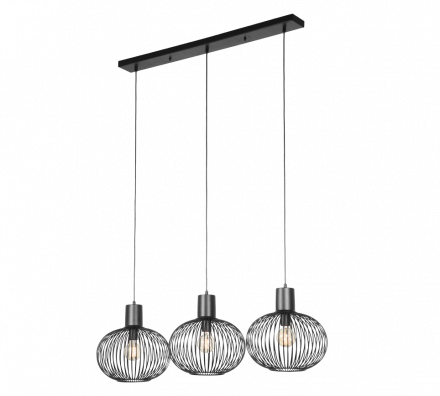 Trio Lighting Κρεμαστό Φωτιστικό 3xE27 GILA Μέταλλο Μαύρο Ματ