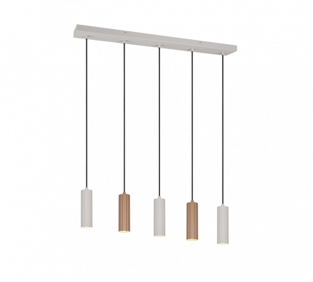 Trio Lighting Κρεμαστό Φωτιστικό 5xGU10 SOKA Coffee-Γκρι Μέταλλο