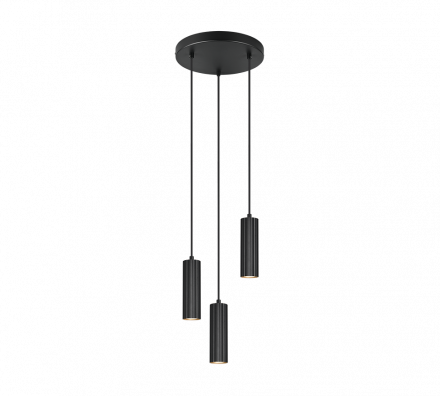 Trio Lighting Κρεμαστό Φωτιστικό 3xGU10 SOKA Μαύρο Ματ Μέταλλο
