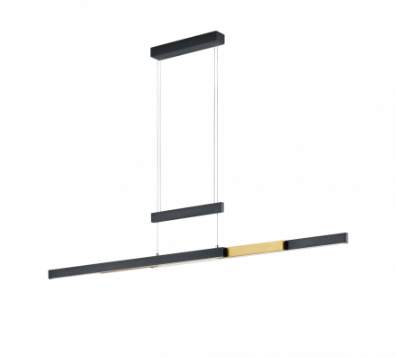 Trio Lighting Κρεμαστό Φωτιστικό LED 45W CCT TRAJAN Μαύρο Ματ-Ορείχαλκος