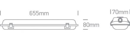 Φωτιστικό LED T8 60cm Γκρι IP65 100-240V PC