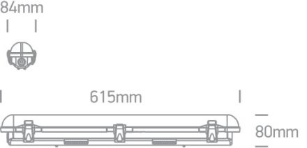 Φωτιστικό LED 15W 4000K 60cm PC Γκρι IP65 230V