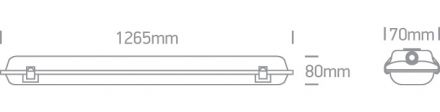 Φωτιστικό LED T8 120cm Γκρι IP65 100-240V PC