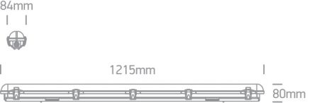 Φωτιστικό LED 30W 4000K Emergency 3Hrs 120cm PC Γκρι IP65 230V