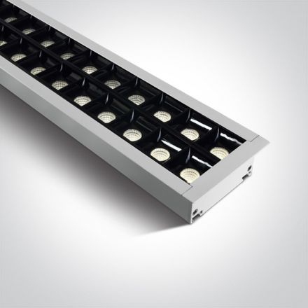 Χωνευτό Γραμμικό Φωτιστικό 40W 4000K 34° 230V Λευκό UGR17 Dark Light 38150BR