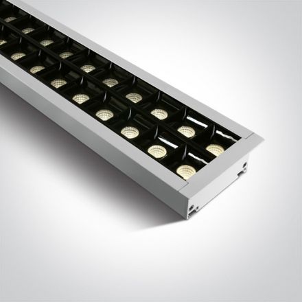 Χωνευτό Γραμμικό Φωτιστικό 40W 3000K 34° 230V Λευκό UGR17 Dark Light 38150BR