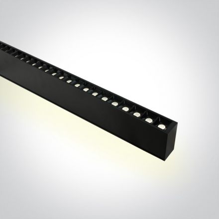 Γραμμικό Προφίλ Με Spot LED 40W Down/20W Up 4000K 230V 34° Μαύρο 130cm