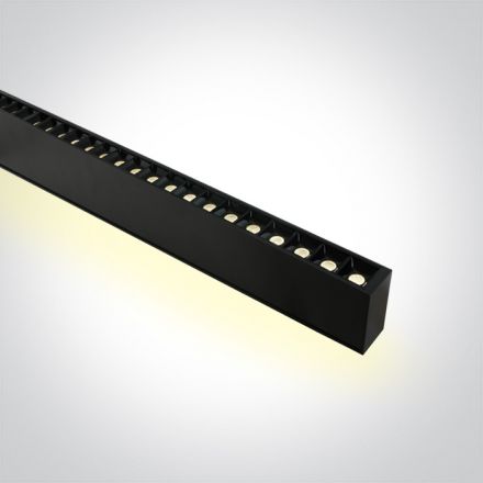Γραμμικό Προφίλ Με Spot LED 40W Down/20W Up 3000K 230V 34° Μαύρο 130cm