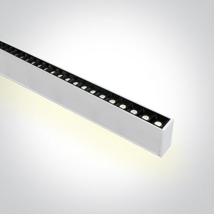 One Light Γραμμικό Προφίλ Με Spot LED 40W Down/20W Up 4000K 230V 34° Λευκό 130cm