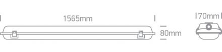 Φωτιστικό LED T8 150cm Γκρι IP65 100-240V PC